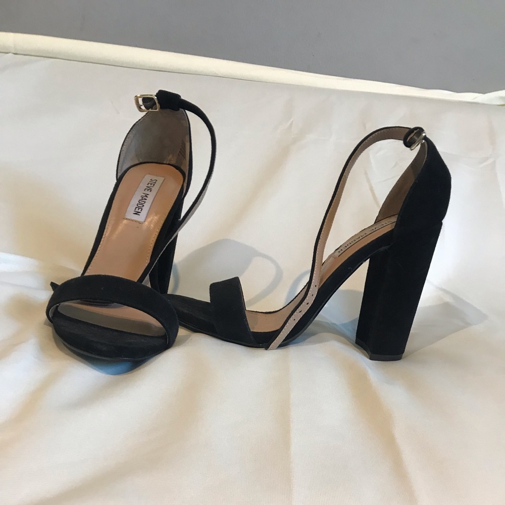 Steve Madden Black suede block heel sandals